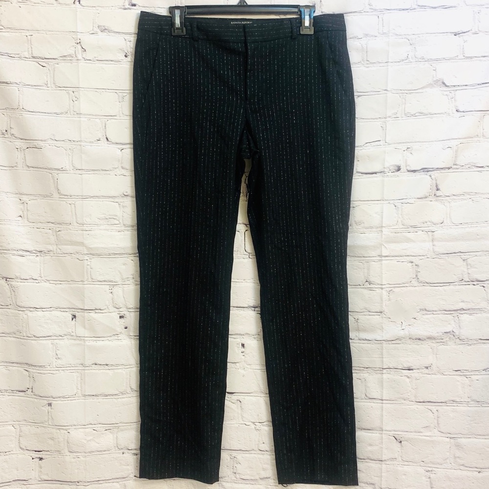 Banana Republic Ryan black/silver striped pants - size 8